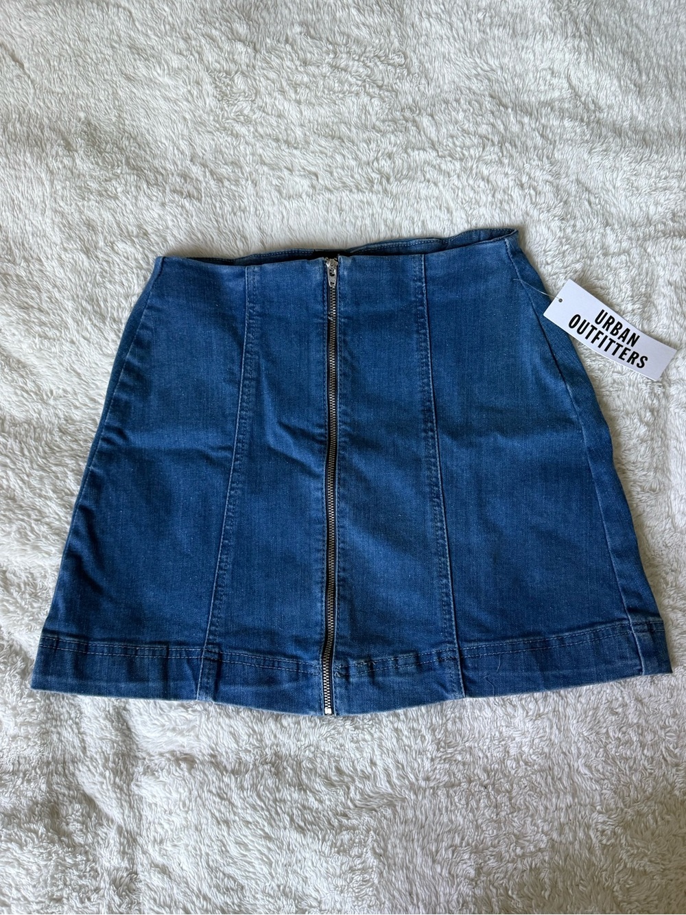 Urban Outfitters Dark Blue Denim Zip-Front Mini Skirt